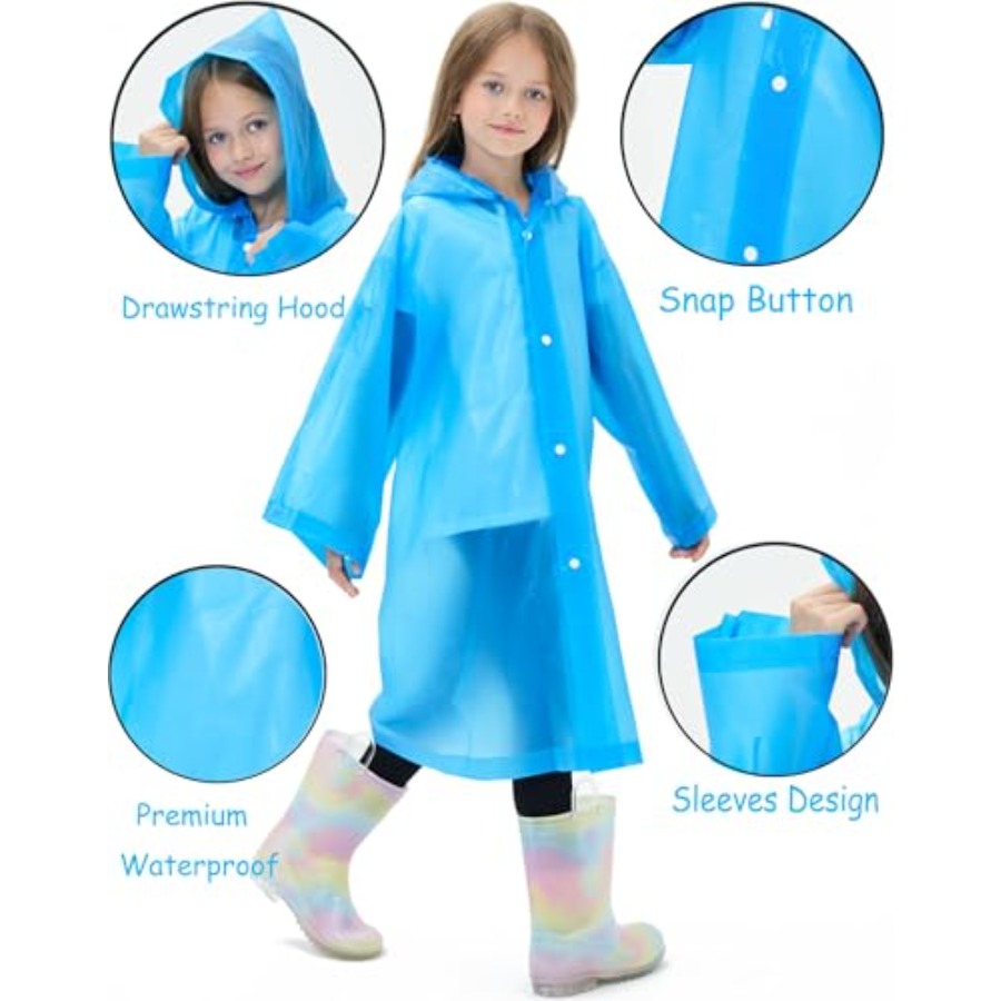 2 Pack Reusable Waterproof Rai - Emergency Poncho Rain review and price