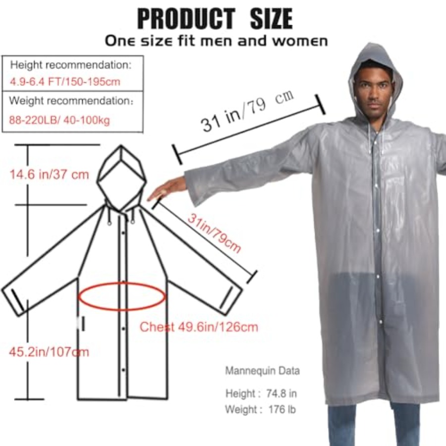 Rain Ponchos for Adults Rainco - Emergency Poncho Rain review and price