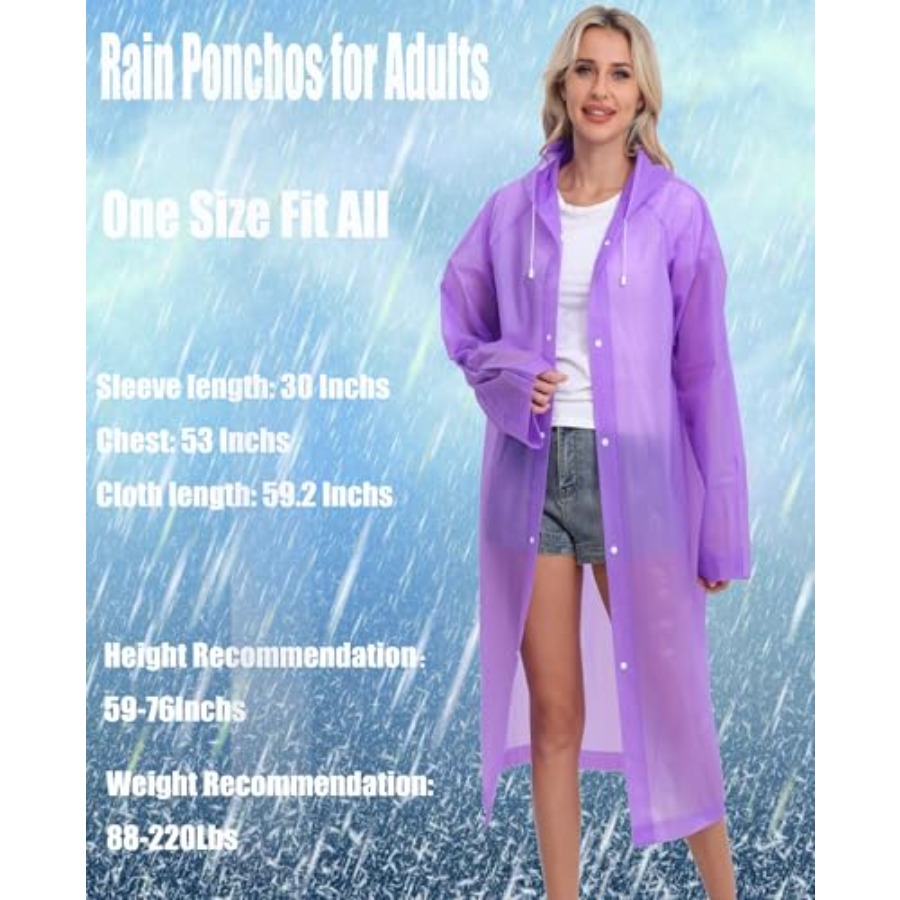 2-Pack Reusable Rain Ponchos f - Emergency Poncho Rain review and price