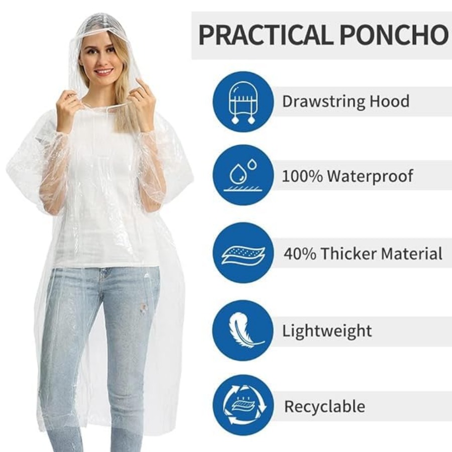 5/10/20 Pack Rain Ponchos, Dis - Emergency Poncho Rain review and price