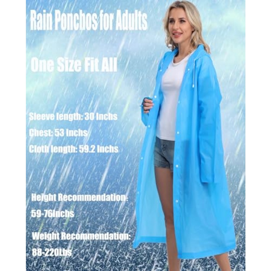 2-Pack Reusable Rain Ponchos f - Emergency Poncho Rain review and price