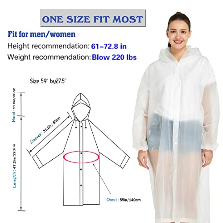 2 Pack Waterproof Rain Ponchos - Emergency Poncho Rain review and price