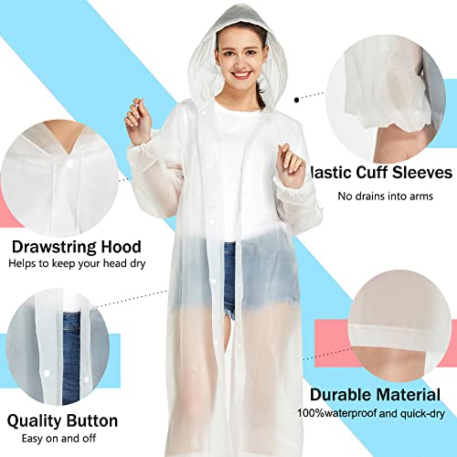 2 Pack Waterproof Rain Ponchos - Emergency Poncho Rain review and price
