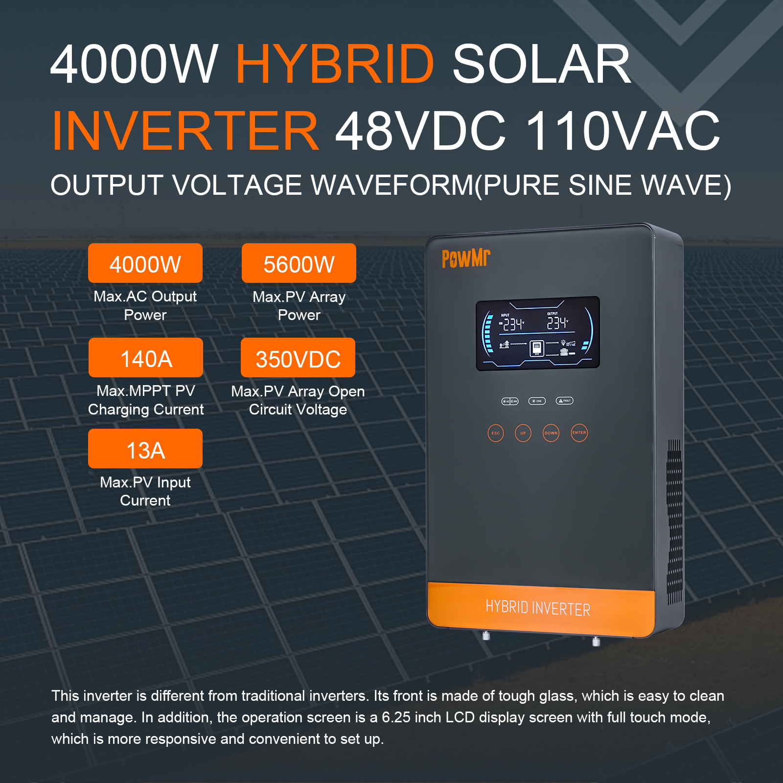 PowMr USA 4000W 24V Hybrid Sol - Solar Emergency Charger review and price