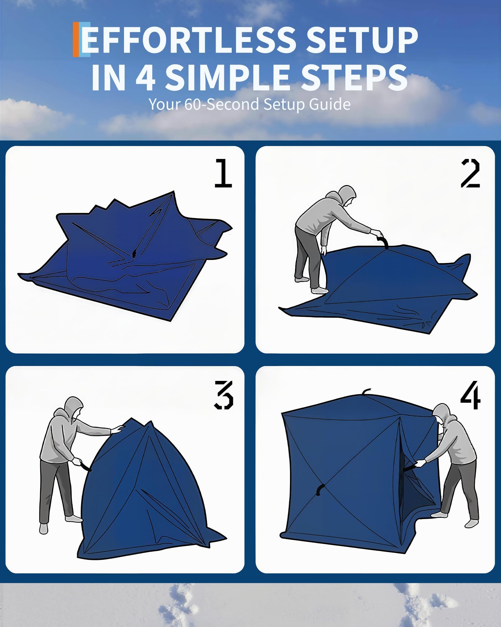 Pop-Up Ice Fishing Tent Hub-St - Emergency Mylar Tent review and price