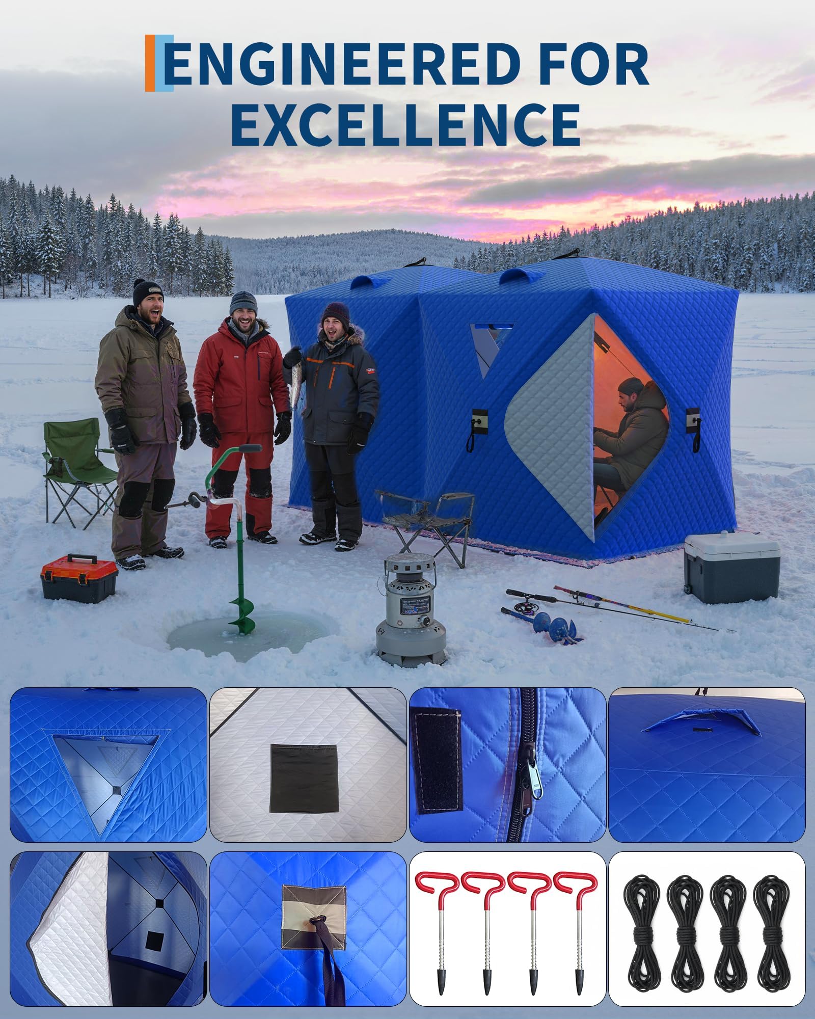 Pop-Up Ice Fishing Tent Hub-St - Emergency Mylar Tent review and price