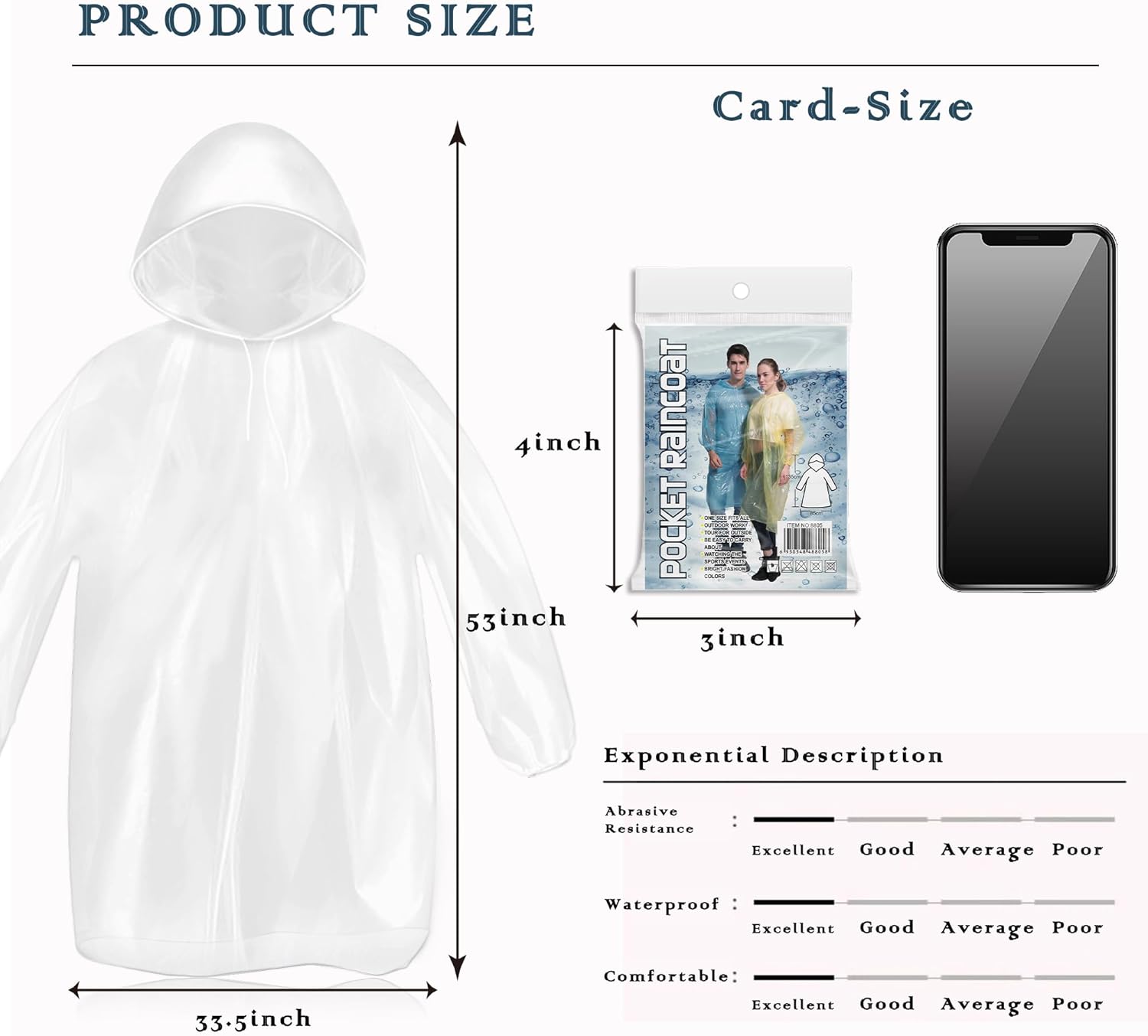 10 Pack Disposable Rain Poncho - Emergency Poncho Rain review and price