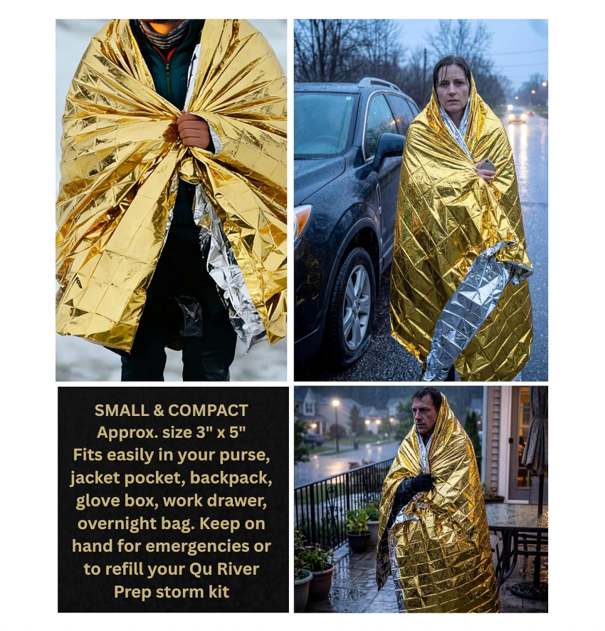 4 Pack Gold Silver Mylar Emerg - Survival Blanket Reflective review and price