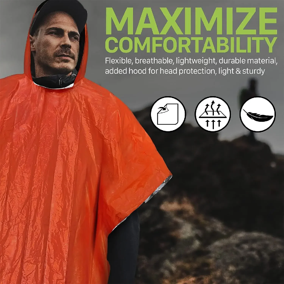 Emergency Rain Poncho Hood Reu - Emergency Poncho Rain review and price