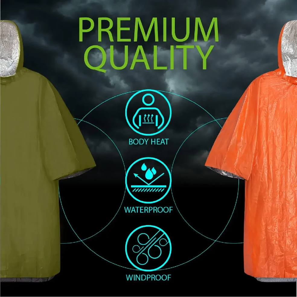 Emergency Rain Poncho Hood Reu - Emergency Poncho Rain review and price