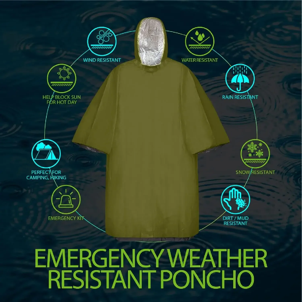 Emergency Rain Poncho Hood Reu - Emergency Poncho Rain review and price