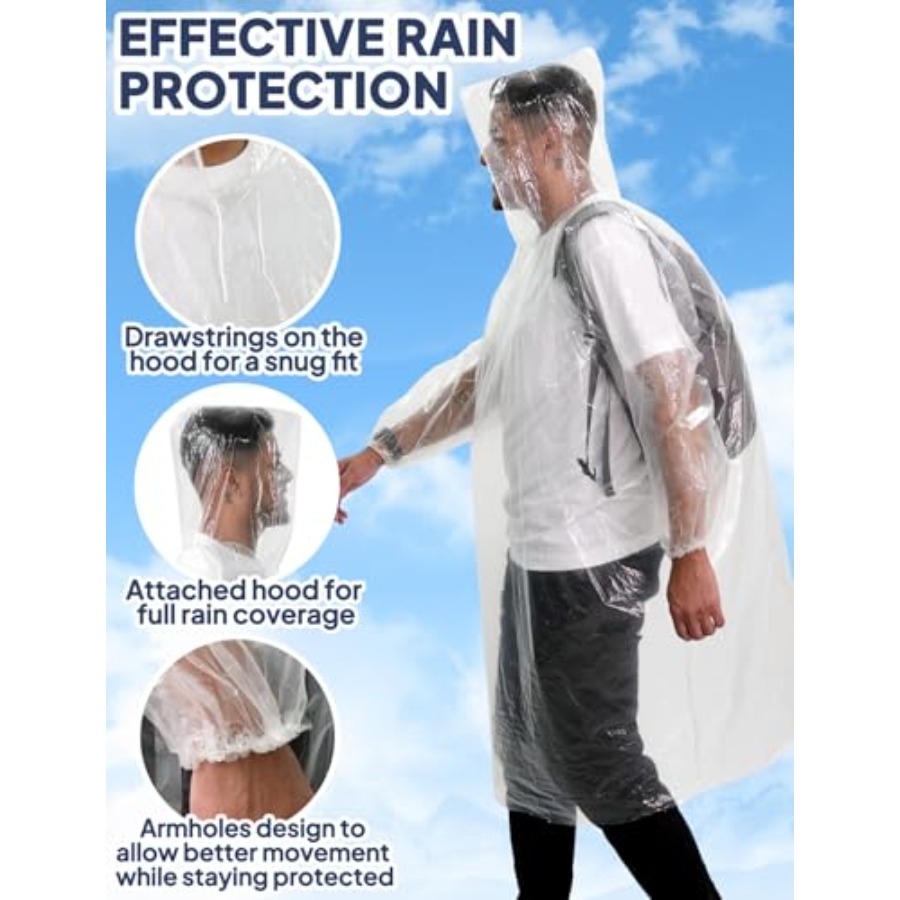 ANYOO Disposable Rain Poncho f - Emergency Poncho Rain review and price