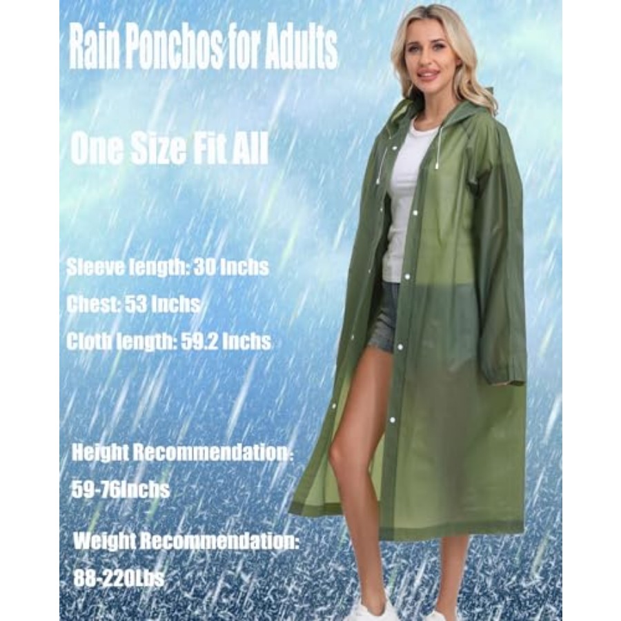 2-Pack Reusable Rain Ponchos f - Emergency Poncho Rain review and price
